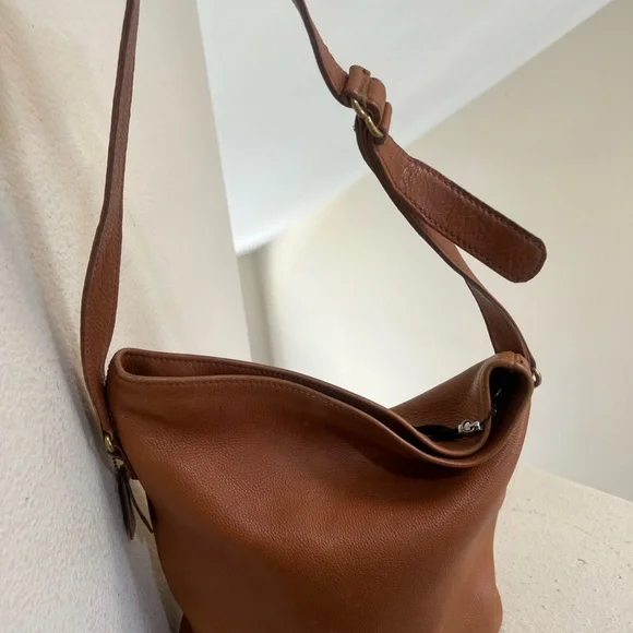 COACH Duffle Bag Brown Vintage Crossbody Shoulder Bag Pebble Leather Made In USA - Picture 5 of 15